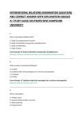 INTERNATIONAL RELATIONS EXAMINATION QUESTIONS &NewLine;AND CORRECT ANSWER WITH EXPLANATION GRADED &NewLine;A&plus; STUDY GUIDE SOUTHERN NEW HAMPSHIRE UNIVERSITY &NewLine;
