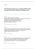 ATI PN mental health proctored EXAM A&plus; GRADE ASSURED COMPLETE SOLUTIONS AND VERIFIED ANSWERS