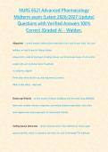 NURS 6521 Advanced Pharmacology Midterm exam &lpar;Latest 2026&sol;2027 Update&rpar; Questions with Verified Answers 100&percnt; Correct &lbrace;Graded A&rcub; - Walden&period;&NewLine;&NewLine;