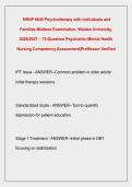  NRNP 6645 Psychotherapy with Individuals and &NewLine;Families Midterm Examination&comma; Walden University&comma; &NewLine;2026&sol;2027 &ndash; 75-Question Psychiatric-Mental Health &NewLine;Nursing Competency Assessment&vert;Proffessor Verified