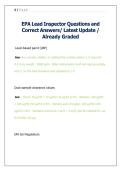 EPA Lead Inspector Questions and Correct Answers