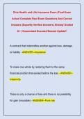 Ohio Health and Life Insurance Exam &vert;Final Exam &NewLine;Actual Complete Real Exam Questions And Correct &NewLine;Answers &lpar;Expertly Verified Answers&rpar; Already Graded &NewLine;A&plus; &vert; Guaranteed Success&excl;Newest Update&excl;&excl;