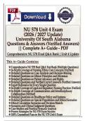 NU 578 Unit 4 Exam &lpar;2026 &sol; 2027 Update&rpar; &ndash; University of South Alabama &vert; Verified Questions & Answers &vert; Complete A&plus; Study Guide &lpar;PDF&rpar;