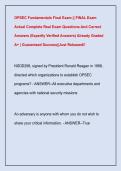OPSEC Fundamentals Final Exam &vert;&vert; FINAL Exam &NewLine;Actual Complete Real Exam Questions And Correct &NewLine;Answers &lpar;Expertly Verified Answers&rpar; Already Graded &NewLine;A&plus; &vert; Guaranteed Success&vert;&vert;Just Released&excl;&excl;