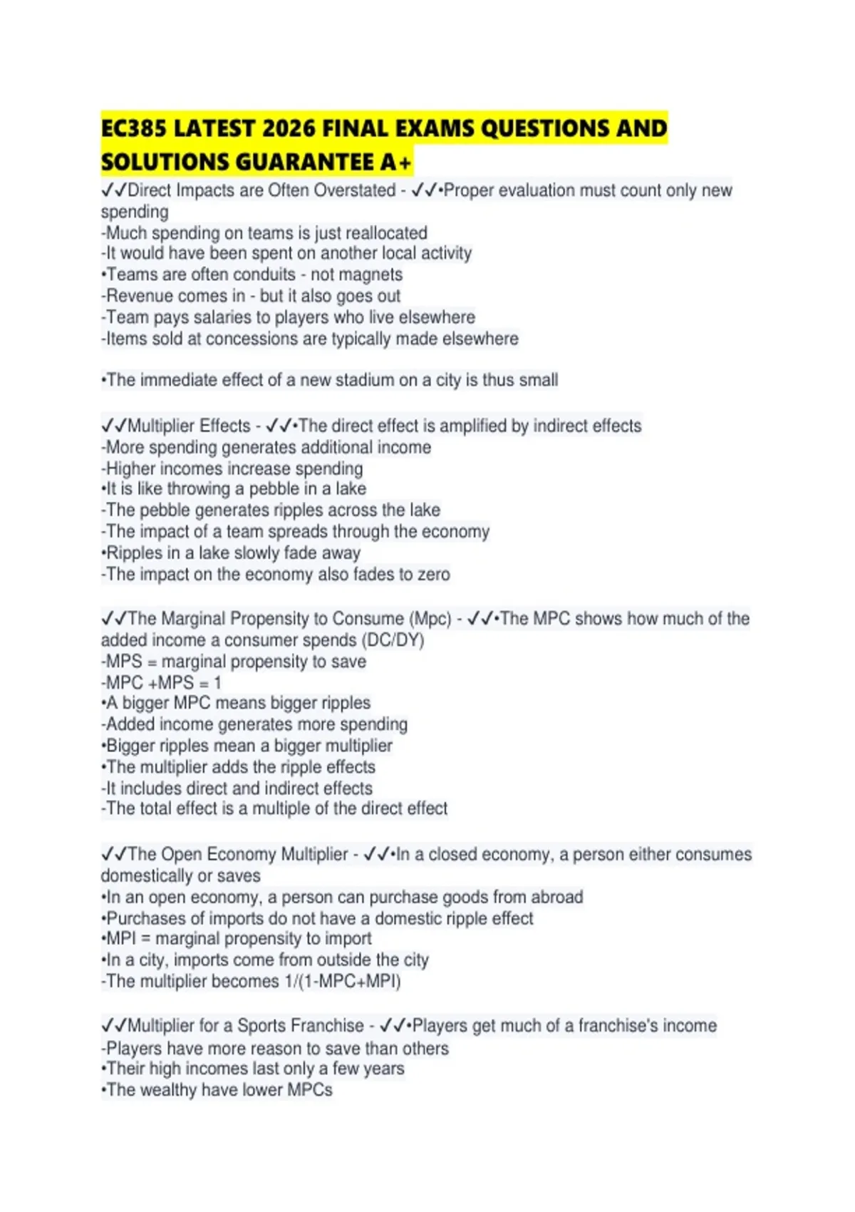 EC385 LATEST 2026 FINAL EXAMS QUESTIONS AND SOLUTIONS GUARANTEE A.pdf ...