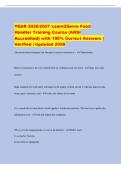 YEAR 2026&sol;2027 Learn2Serve Food&NewLine;Handler Training Course &lpar;ANSI&NewLine;Accredited&rpar; with 100&percnt; Correct Answers &vert;&NewLine;Verified &vert; Updated 2026