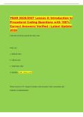 YEAR 2026&sol;2027 Lesson 4&colon; Introduction to&NewLine;Procedural Coding Questions with 100&percnt;&NewLine;Correct Answers&vert; Verified &vert; Latest Update&NewLine;2026