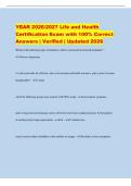 YEAR 2026&sol;2027 Life and Health&NewLine;Certification Exam with 100&percnt; Correct&NewLine;Answers &vert; Verified &vert; Updated 2026