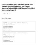 EPA 608 Type III Test Questions Actual 2026 Newest Updated Questions and Correct Answers &lpar;Latest 2026 &sol; 2027 Update&rpar; &lpar;Verified Answers by Expert&rpar;