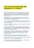 PSY 316 EXAM QUESTIONS AND ANSWERS ALL CORRECT