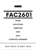 FAC2601 Exam Answers - Semester 1&comma; 2026 &vert; Due Date 18 May 2026