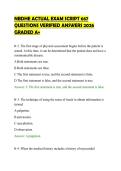 NBDHE ACTUAL EXAM SCRIPT 667&NewLine;QUESTIONS VERIFIED ANSWERS 2026&NewLine;GRADED A&plus;