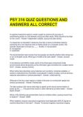 PSY 316 QUIZ QUESTIONS AND ANSWERS ALL CORRECT