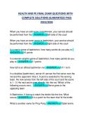 HEALTH AND PE FINAL EXAM QUESTIONS WITH COMPLETE SOLUTIONS GUARANTEED PASS  2025&sol;2026  