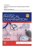 Full Test Bank For&NewLine;Seidel's Guide to Physical Examination An Interprofessional Approach 10th Edition by Jane W&period;&NewLine;Ball&comma; Joyce E&period; Dains Chapter 1-26&NewLine;