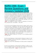 NURS 3366&colon; Exam 1 Review Questions and Answers Updated 2026