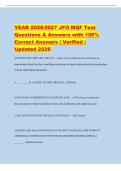 YEAR 2026&sol;2027 JFO MQF Test&NewLine;Questions & Answers with 100&percnt;&NewLine;Correct Answers &vert; Verified &vert;&NewLine;Updated 2026