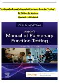 Test Bank for Ruppel&rsquo;s Manual of Pulmonary Function Testing 12th Edition&comma; By Mottram&NewLine;Chapter 1 - 13 Updated &NewLine;