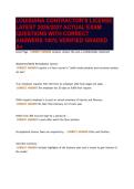 LOUISIANA CONTRACTOR'S LICENSE&NewLine;LATEST 2026&sol;2027 ACTUAL EXAM&NewLine;QUESTIONS WITH CORRECT&NewLine;ANSWERS 100&percnt; VERIFIED GRADED&NewLine;A&plus;