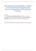 AHA Instructor Exam 2026&sol;2027&colon; 120 Practice Questions&NewLine;