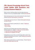 CDL General Knowledge Actual Exam &NewLine;Latest Update 2026 Questions and &NewLine;Correct Answers Rated A&plus;