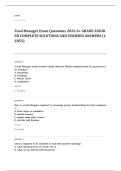 food manager EXAM A&plus; GRADE ASSURED COMPLETE SOLUTIONS AND VERIFIED ANSWERS