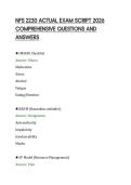 NFS 2230 ACTUAL EXAM SCRIPT 2026&NewLine;COMPREHENSIVE QUESTIONS AND&NewLine;ANSWERS