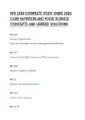 NFS 2230 COMPLETE STUDY GUIDE 2026&NewLine;CORE NUTRITION AND FOOD SCIENCE&NewLine;CONCEPTS AND VERIFIED SOLUTIONS