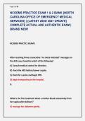 NCOEMS PRACTICE EXAM 1 & 2 BANK &lbrace;NORTH &NewLine;CAROLINA OFFICE OF EMERGENCY MEDICAL &NewLine;SERVICES&rcub; &vert; &lbrace;LATEST 2026&sol; 2027 UPDATE&rcub; &NewLine;COMPLETE ACTUAL AND AUTHENTIC EXAM &vert; &NewLine;BRAND NEW&excl;