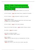 NURS 3366- Pathophysiology Test 2 Questions and Answers Updated 2026