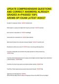 UPDATE COMPREHENSIVE QUESTIONS &NewLine;AND CORRECT ANSWERS&vert; ALREADY &NewLine;GRADED A&plus;&sol;PASSED 100&percnt; &NewLine;ARDMS SPI EXAM LATEST 2026&sol;27