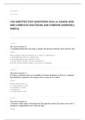 CNA written EXAM A&plus; GRADE ASSURED COMPLETE SOLUTIONS AND VERIFIED ANSWERS