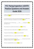 PCC Paving Inspection LADOTD&NewLine;Practice Questions and Answers&NewLine;Guide 2026