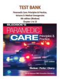 TEST BANK for Paramedic Care&colon; Principles & Practice