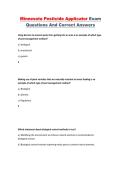 Minnesota Pesticide Applicator Exam &ndash; Minnesota Certification &ndash; Practice Questions and Answers