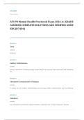 ATI PN mental health proctored EXAM A&plus; GRADE ASSURED COMPLETE SOLUTIONS AND VERIFIED ANSWERS