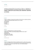 ATI PN mental health proctored EXAM A&plus; GRADE ASSURED COMPLETE SOLUTIONS AND VERIFIED ANSWERS