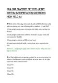 NHA EKG PRACTICE SET 2026 HEART&NewLine;RHYTHM INTERPRETATION QUESTIONS&NewLine;HIGH YIELD A&plus;