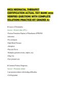 NICU NEONATAL THERAPIST&NewLine;CERTIFICATION ACTUAL TEST BANK 2026&NewLine;VERIFIED QUESTIONS WITH COMPLETE&NewLine;SOLUTIONS PRACTICE KIT GRADED A&plus;