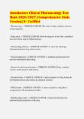 Introductory Clinical Pharmacology Test&NewLine;Bank 2026&sol;2027 &vert; Comprehensive Study&NewLine;Version &vert; A&plus; Certified