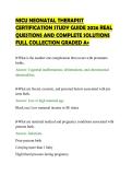 NICU NEONATAL THERAPIST&NewLine;CERTIFICATION STUDY GUIDE 2026 REAL&NewLine;QUESTIONS AND COMPLETE SOLUTIONS&NewLine;FULL COLLECTION GRADED A&plus;