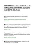 NIFA COMPLETE STUDY GUIDE 2026 CORE&NewLine;FINANCE AND ACCOUNTING CONCEPTS&NewLine;AND VERIFIED SOLUTIONS