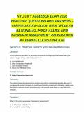 NYC CITY ASSESSOR EXAM 2026 PRACTICE QUESTIONS AND ANSWERS &ndash; VERIFIED STUDY GUIDE WITH DETAILED RATIONALES&comma; MOCK EXAMS&comma; AND PROPERTY ASSESSMENT PREPARATION A&plus; VERIFIED LATEST UPDATE