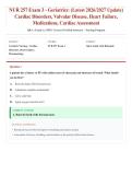 NUR 257 Exam 3 &lpar;Latest 2026&sol;2027 Update&rpar; &vert; Geriatric Cardiac Disorders&comma; Valve Disease&comma; Heart Failure & Cardiac Medications &vert; Gerontological Nursing Review &vert; Exam Questions & Answers &vert; Grade A&plus;