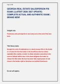 GEORGIA REAL ESTATE SALESPERSON PSI &NewLine;EXAM &vert; &lbrace;LATEST 2026&sol; 2027 UPDATE&rcub; &NewLine;COMPLETE ACTUAL AND AUTHENTIC EXAM &vert; &NewLine;BRAND NEW&excl; 