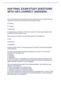 HAP FINAL EXAM STUDY QUESTIONS  WITH 100&percnt; CORRECT ANSWERS &lpar;Complete Guide A&plus;&rpar;