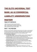 2026&sol;2027 The Elite Universal Test Bank&colon; AU 62 Commercial Liability Underwriting Mastery &lpar;60 Questions&rpar;