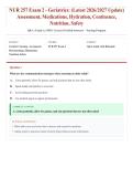 NUR 257 Exam 2 &lpar;Latest 2026&sol;2027 Update&rpar; &vert; Geriatrics&colon; Assessment&comma; Medications&comma; Hydration&comma; Continence & Nutrition &vert; Gerontological Nursing Comprehensive Review &vert; Exam Questions & Answers &vert; Grade A&plus;