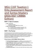 2026&sol;2027 OBBBA Edition&rsqb; WGU C237 Taxation I&colon; Elite Assessment Report & Syntax Mastery