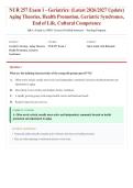 NUR 257 Exam 1 &lpar;Latest 2026&sol;2027 Update&rpar; &vert; Geriatrics&colon; Aging Theories&comma; Health Promotion & Geriatric Nursing Concepts &vert; Comprehensive Study Guide &vert; Exam Questions & Answers &vert; Grade A&plus;